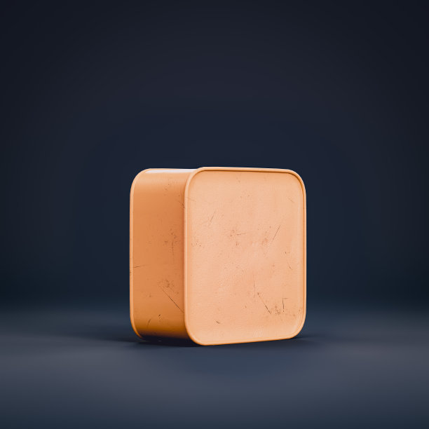 单色单色黄色旧军粮罐，复古军人罐头，3d插画图片下载