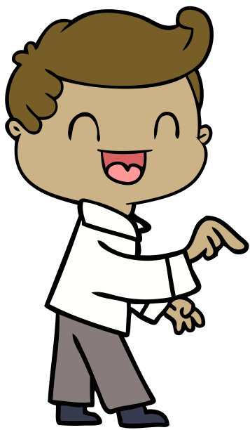 卡通快乐男人指点插画图片下载