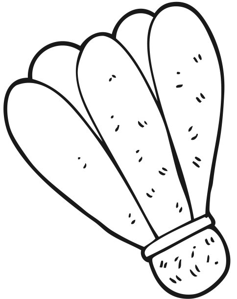 手绘黑白卡通羽毛球图片下载