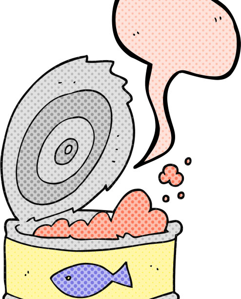 手绘漫画书演讲泡泡卡通罐头金枪鱼图片下载