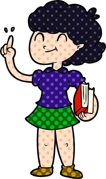 带书的卡通女孩图片下载