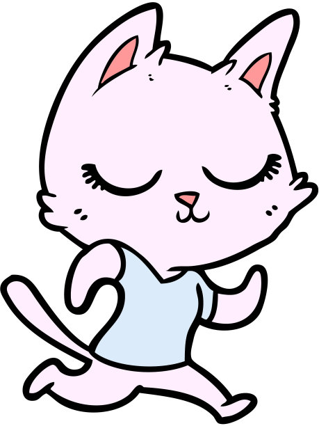 平静的卡通猫奔跑图片下载