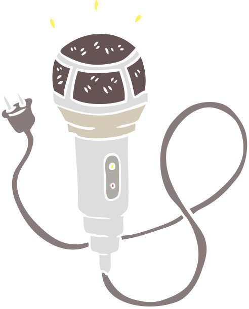 平面彩色风格卡通麦克风图片下载