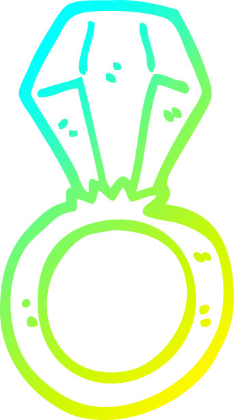 冷梯度线绘制的卡通订婚戒指图片下载