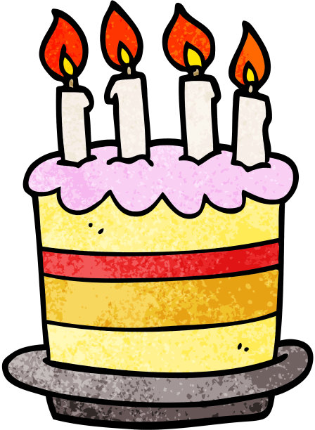 卡通涂鸦生日蛋糕图片下载
