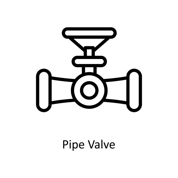 管道阀门矢量轮廓图标设计说明。工程符号白色背景EPS 10文件图片下载