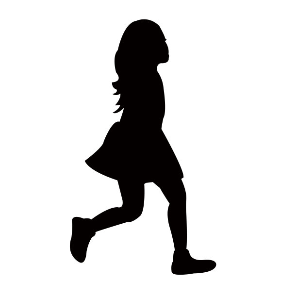 一个女孩的身体轮廓向量图片下载