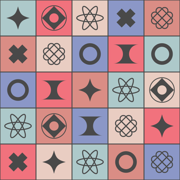 野兽派瑞士元素图案。海报封面布局与抽象形式和几何形状的海报艺术，网站设计，专辑封面印刷，美术图像。图片下载