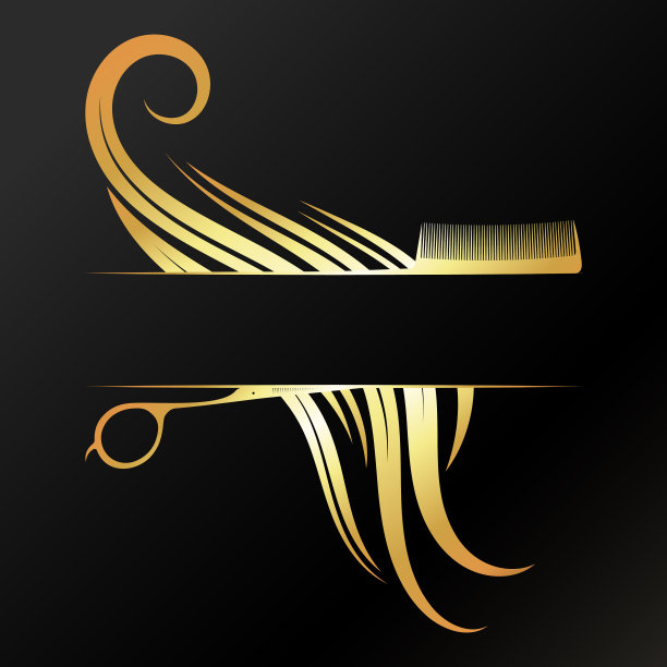 剪刀梳出美丽的金色卷发图片下载