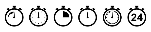 定时器图标收集。秒表图标设置。符号定时器收集。定时器矢量图标的设置。计时器和秒表图标的设置。矢量图图片下载