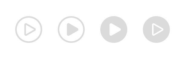 白色播放按钮网页图标设置。视频和音乐媒体界面设计扁平化。矢量隔离图图片下载