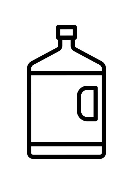 水送平线图标。塑料瓶。为移动概念和网页设计，商店概述标识图片下载