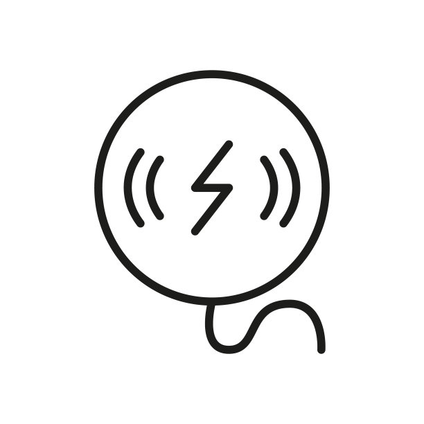 无线充电线图标。移动电话象形图的电源充电。为智能手机充电的设备符号。无线电池与闪电。可编辑的中风。孤立矢量图图片下载