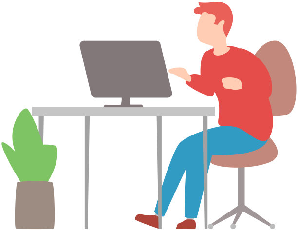 一名男子坐在工作场所的电脑前。商人从事管理、创业、商业图片下载