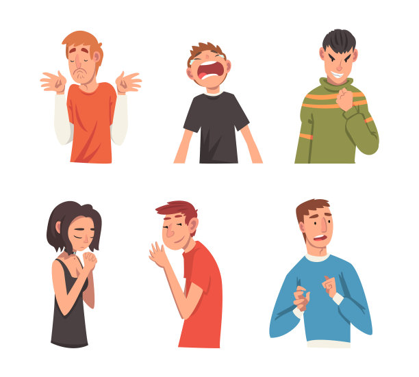 搞笑情绪化的人集惊恐愤怒于一身图片下载