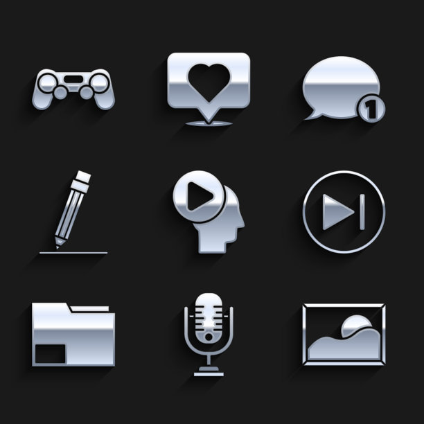 设置头部人与播放按钮麦克风图片下载