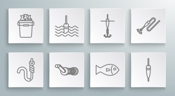 设置线鱼钩和虫浮水图片下载