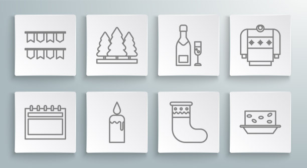 设置行日历圣诞树燃烧蜡烛图片下载