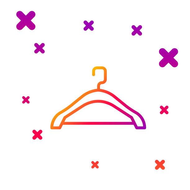 色线衣架衣柜图标孤立在白色上图片下载