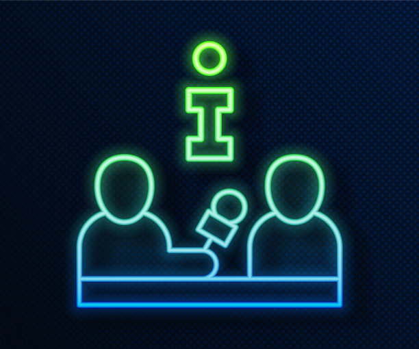 发光的霓虹灯线采访名人图片下载