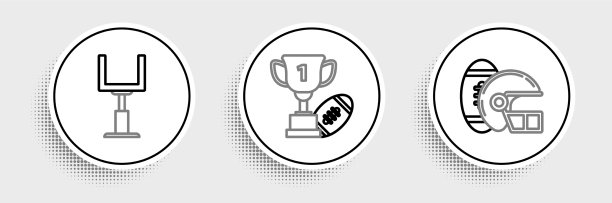 设定线美式橄榄球球和头盔图片下载