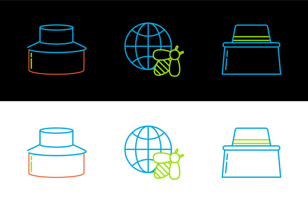 为线养蜂人设置保护帽和蜂房图片下载