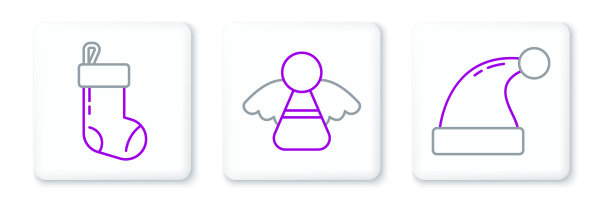 套行圣诞老人的帽子和袜子图片下载