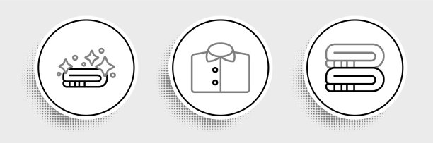 设置线毛巾堆和t恤图标图片下载