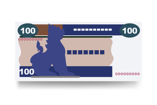 缅甸缅甸矢量插图。东南亚货币套装钞票。纸币100 MMK。平的风格。孤立在白色背景上。简单的最小设计。图片下载