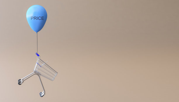 食品杂货店的产品价格上涨。图片下载