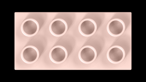 腮红粉红色玩具块孤立在黑色背景。图片下载