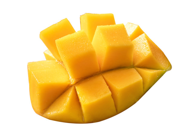 美丽美味的芒果孤立在白色的桌子背景。图片下载