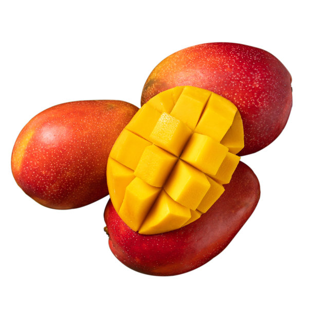 美丽美味的芒果孤立在白色的桌子背景。图片下载