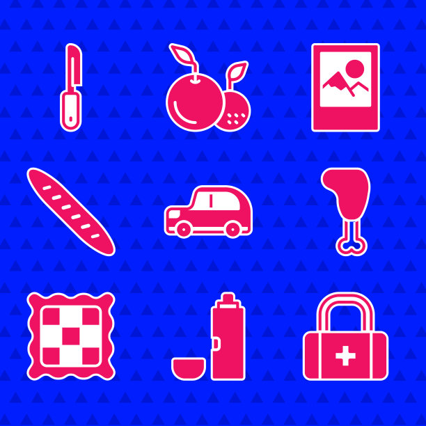 设置汽车保温瓶容器急救箱鸡图片下载