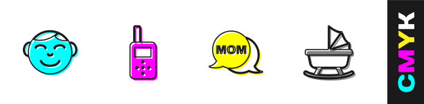 设置小男孩头部婴儿监视器对讲机图片下载