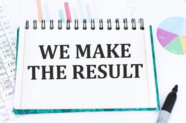 我们使结果文本，笔在桌面上。经营理念。图片下载