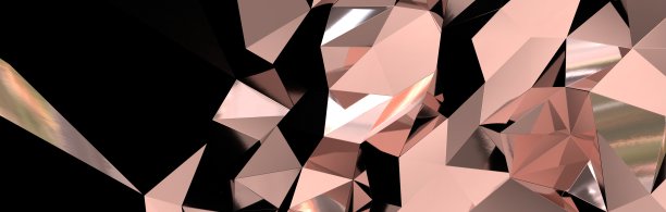 3D插图的黄金水晶几何三角形-好墙纸图片下载