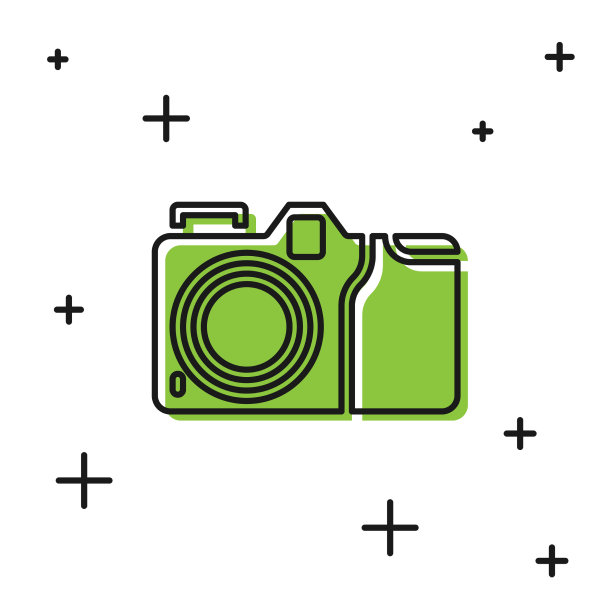 黑色照片相机图标隔离在白色上图片下载