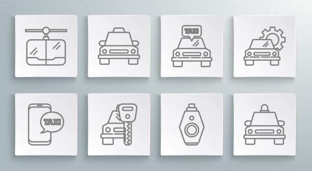 设线出租车，电话，服务车，汽车图片下载