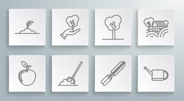 设定行苹果树在环境的手中图片下载