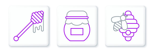 设置线蜂箱蜜蜂蜂蜜勺棒图片下载