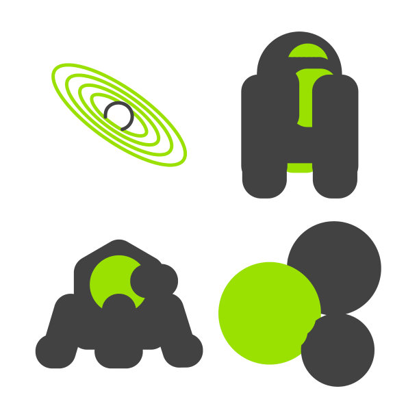 设定行火星探测器机器人和图标图片下载