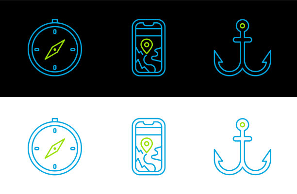 设置线路锚罗盘和城市地图导航图片下载