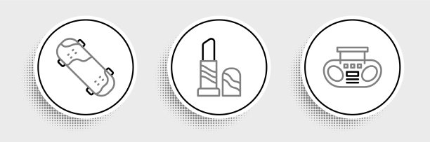 设置线家庭音响与两个扬声器滑板图片下载