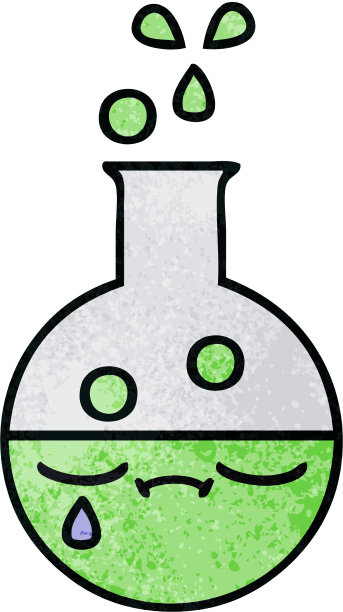 一个试管的复古垃圾质感卡通图片下载