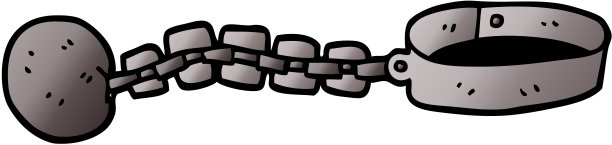 卡通涂鸦球和链条图片下载