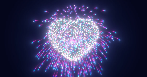 抽象的蓝色烟花节日烟花情人节的形状从发光的粒子和神奇的能量线。抽象的背景图片下载