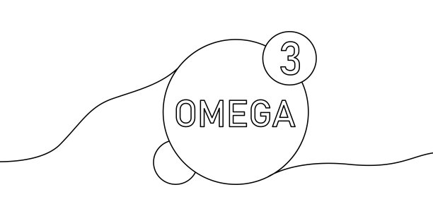 维生素欧米茄3连续划线图标。图片下载