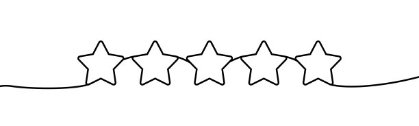 星形图标线连续绘制矢量。连续的一条线绘制。五星客户产品评级评论图标。明星偶像。连续轮廓的一个明星图标。图片下载