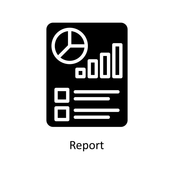 报告矢量实体图标设计说明。EPS 10文件白底评估符号图片下载